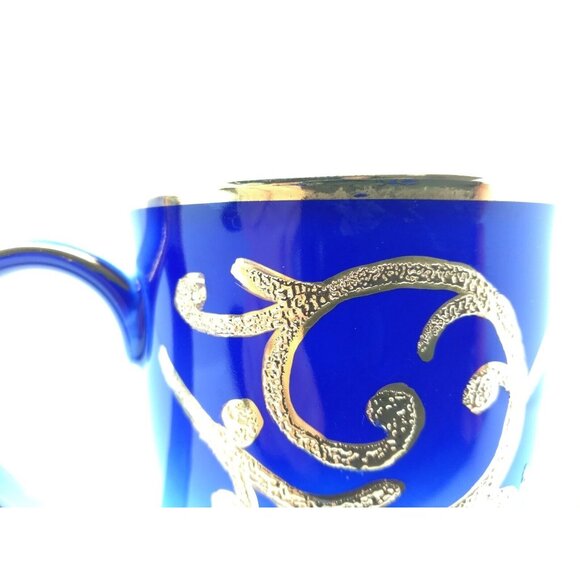 Kutahya Porselen Handcrafted Blue & Gold Scrolls White Porcelain Mug Cup W/ Box - Picture 10 of 10